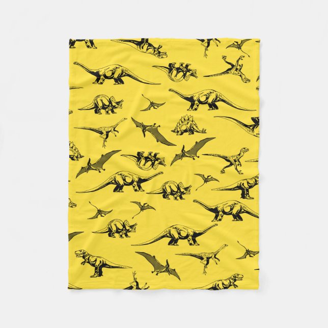 Yellow Dinosaurs Blanket (Front)