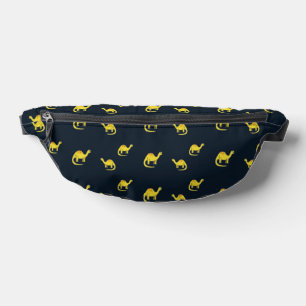 Yellow dinosaurs on blue bum bags