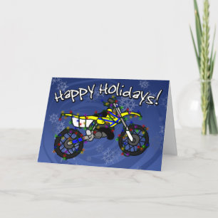 Yellow Dirt Bike Christmas Card