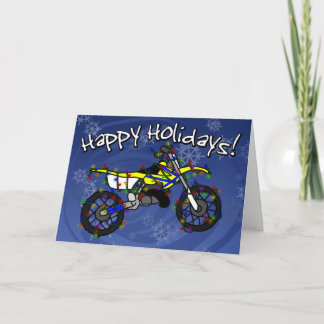Yellow Dirt Bike Christmas Card