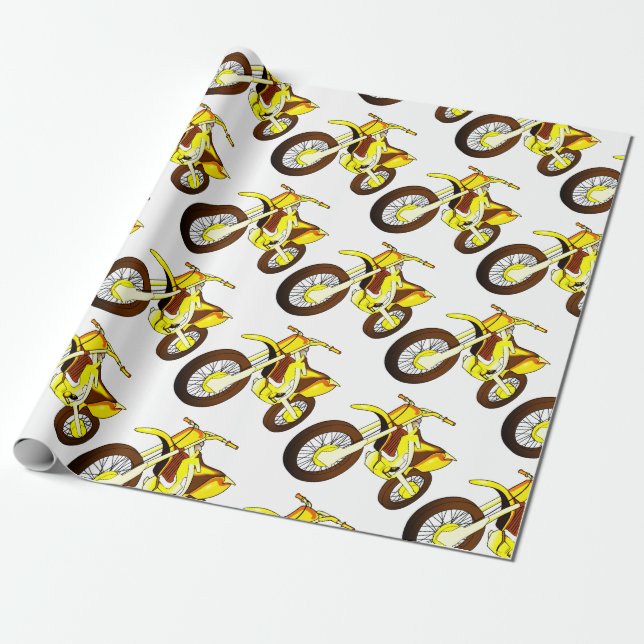 Yellow dirt bike 🚲 MX  motorcycle 🏍  Wrapping Paper (Unrolled)