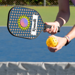 Yellow Disc Ribbon by Kenneth Yoncich Pickleball Paddle