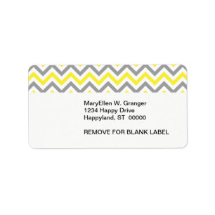 Yellow, Dk Grey Wht Large Chevron ZigZag Pattern Label