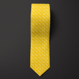 Yellow DNA Double Helix Pattern  Tie