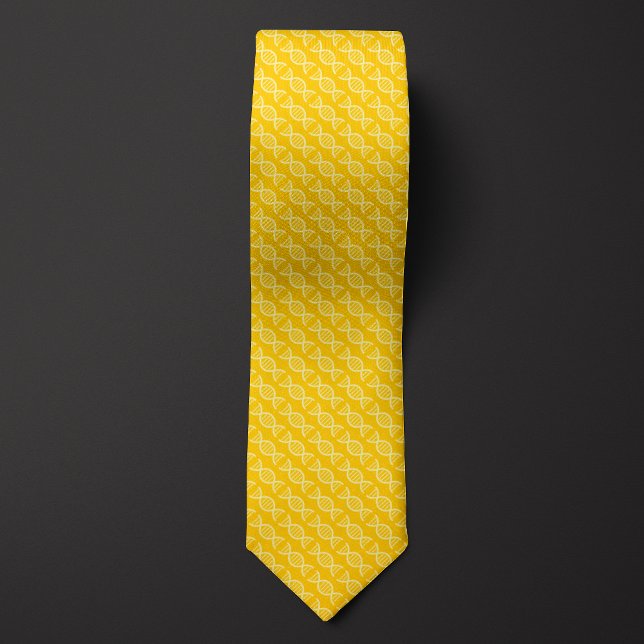 Yellow DNA Double Helix Pattern  Tie (Creator Uploaded)