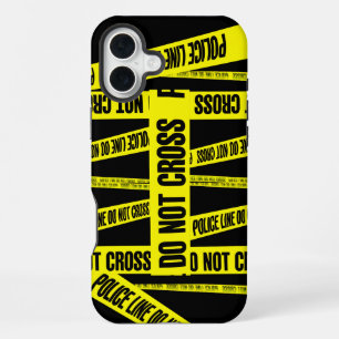 Yellow Do Not Cross Crime Scene Tape Danger Areas iPhone 16 Plus Case