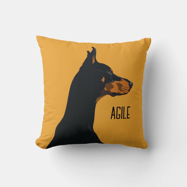 Yellow Doberman Cushion (Front)