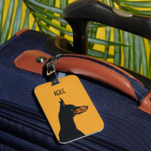 Yellow Doberman Luggage Tag