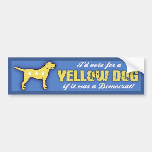 Yellow Dog Bumper Sticker (Front)
