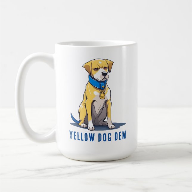 Yellow Dog Democrat Politics President USA 2024 Coffee Mug (Left)