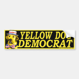 Yellow Dog Democrat Sign Bumper Sticker 