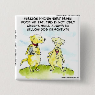 Yellow Dog Democrats Funny 15 Cm Square Badge