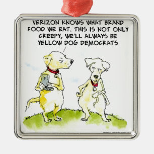 Yellow Dog Democrats Funny Metal Ornament