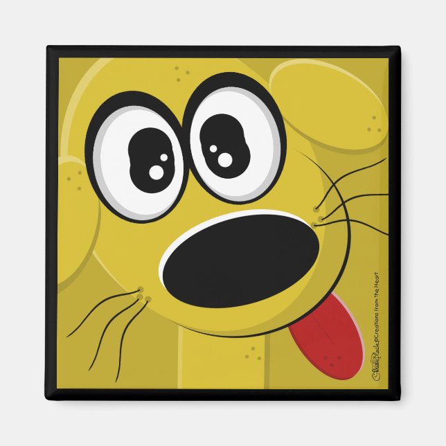 Yellow Dog Face Magnet (Front)