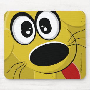 Yellow Dog Face Mouse Pad