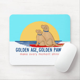 Yellow Dog Golden Age, Golden Paws  Mouse Pad