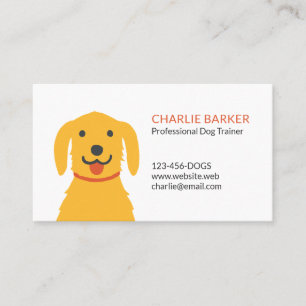 Yellow Dog Pet Care   Golden Retriever Cartoon Business Card