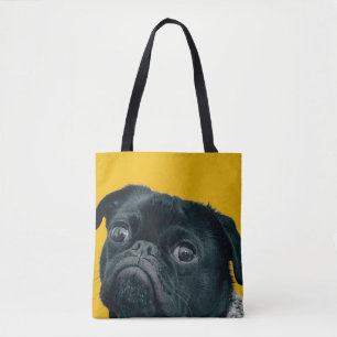 yellow dog tote bag
