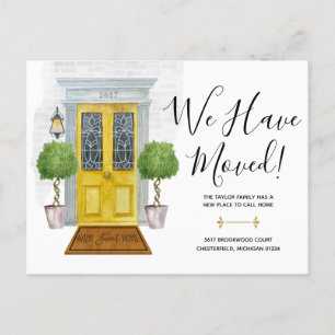 Yellow Door New Address We've Moved Announcement Postcard