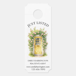 Yellow Door Watercolor Listing Real Estate Agent Hanger