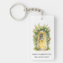 Yellow Door Watercolor Logo Real Estate Agent