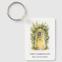 Yellow Door Watercolor Logo Real Estate Agent