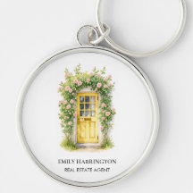 Yellow Door Watercolor Logo Real Estate Agent