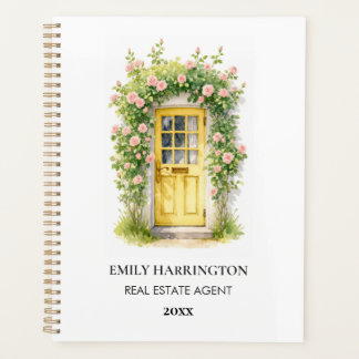 Yellow Door Watercolor Logo Real Estate Agent Planner