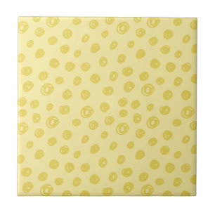 Yellow Dot Pattern Ceramic Tile