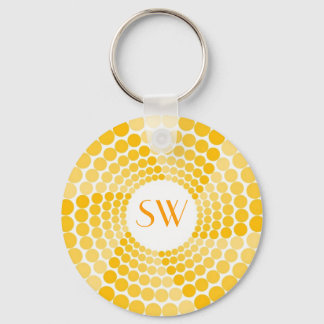 Yellow Dot Swirl Key Ring