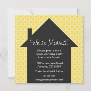 Yellow Dots House Warming Party Invitations