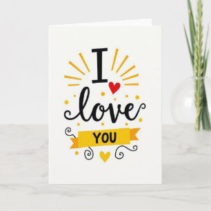 Yellow Dots I Love You Card