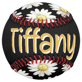 Yellow Dotted Daisy's (Customise) Softball