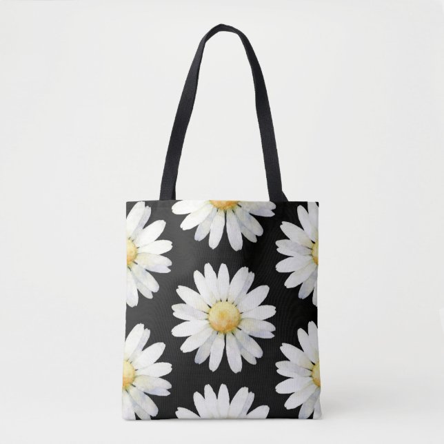 Yellow Dotted Daisy's Tote Bag (Front)