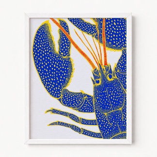 Yellow Dotted Lobster Poster