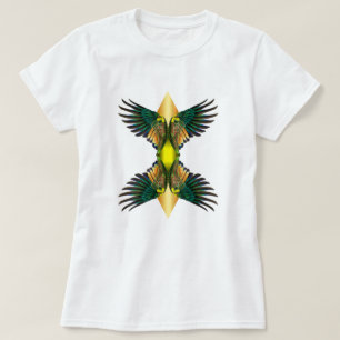 Yellow Double Wings Diamond Design T-Shirt