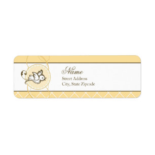 Yellow Dove Return Address Label