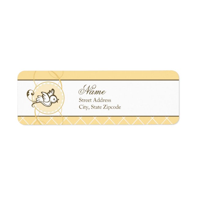 Yellow Dove Return Address Label (Front)