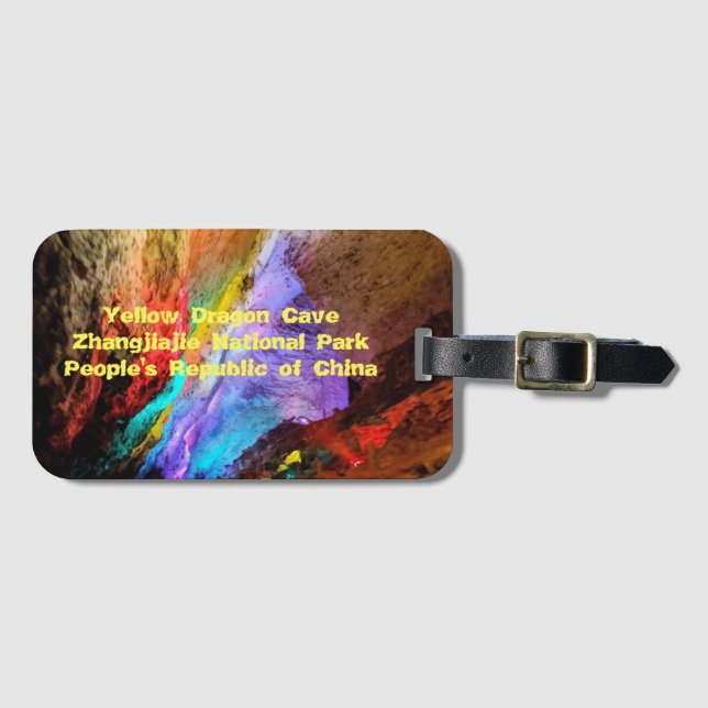 Yellow Dragon Cave Luggage Tag (Front Horizontal)