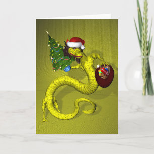 Yellow Dragon Holiday Card