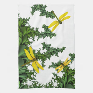 Yellow Dragonflies Kitchen Towel