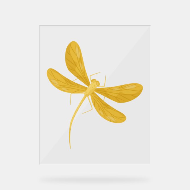yellow dragonfly acrylic sign (Front)