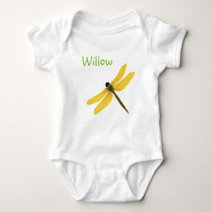 Yellow Dragonfly Custom Name Bodysuit