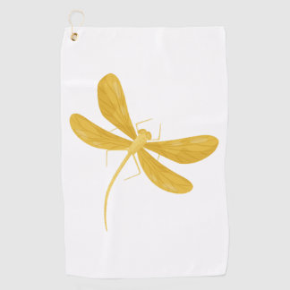 yellow dragonfly golf towel