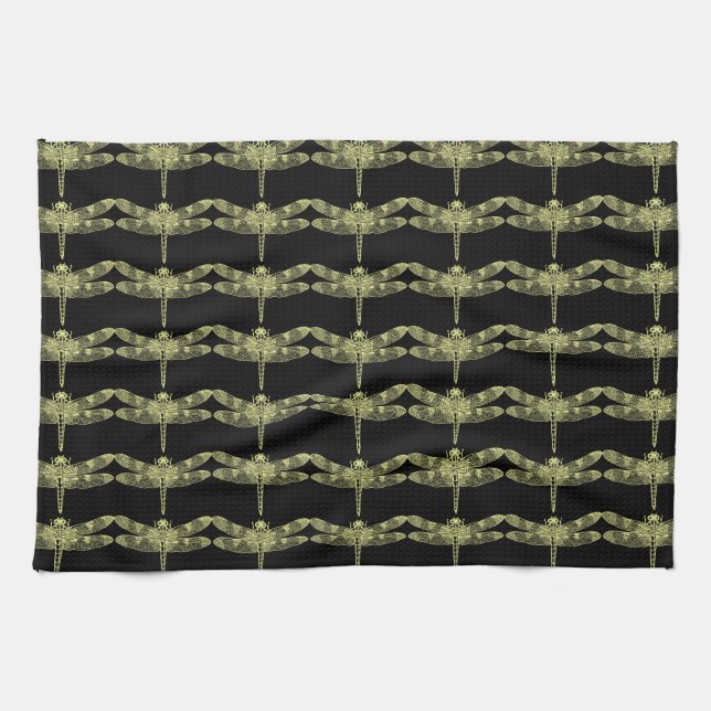 Yellow Dragonfly Tea Towel (Horizontal)