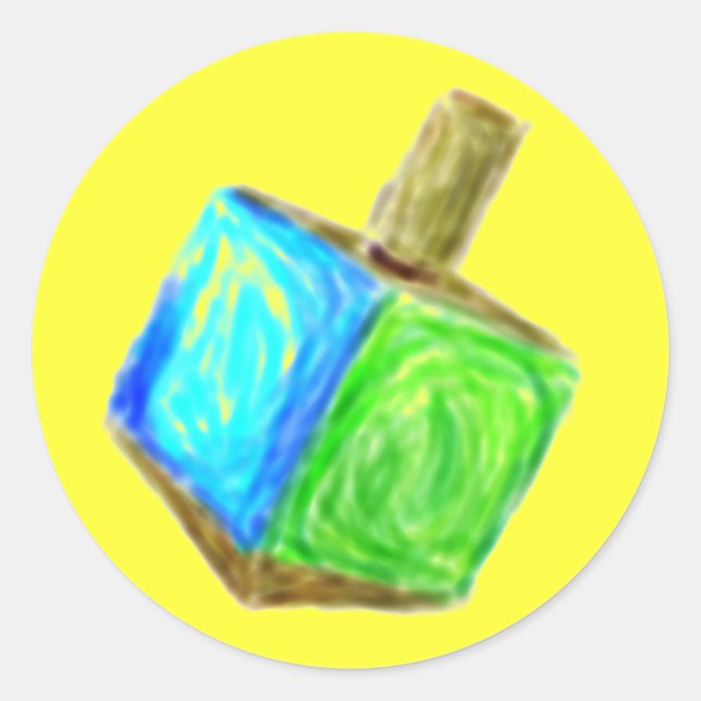 Yellow Dreidel Sticker (Front)