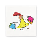 Yellow Dress Happy Girl Shopping