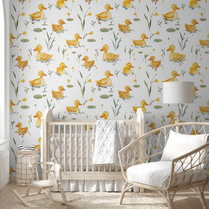 Yellow Duck Baby Nursery  Wallpaper