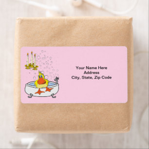 Yellow Duck Bath Time  Labels