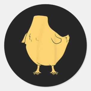 Yellow Duck Body Belly Halloween Costume Easy Duck Classic Round Sticker